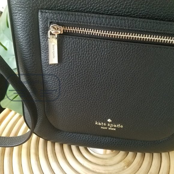 NWT New York Leila Leather Top Zip Crossbody color: black - Picture 14 of 15